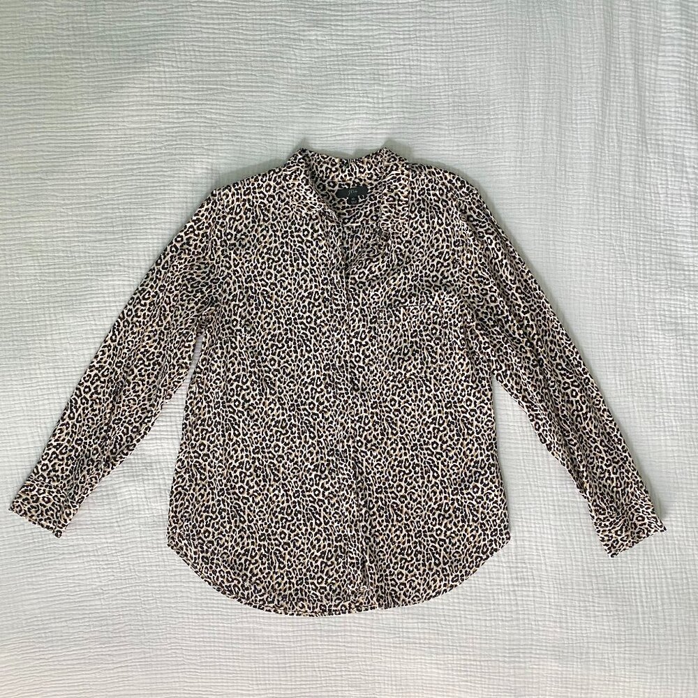 Ann Taylor Leopard Print Silk Blouse Sz. 10